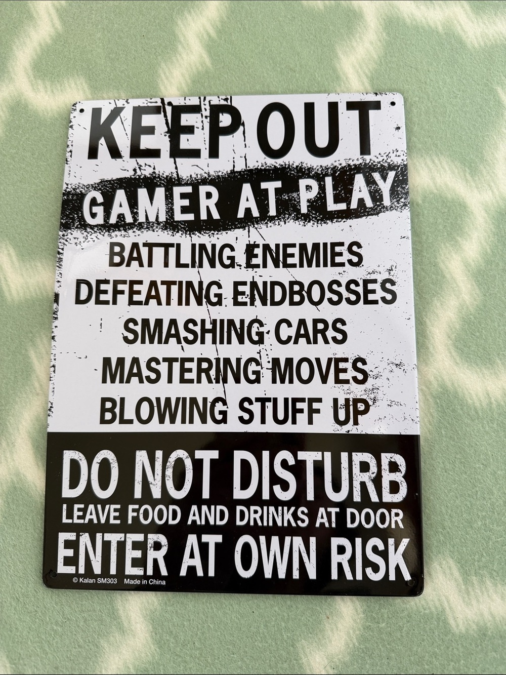 KEEP OUT Gamer at Play Sign - Black & White